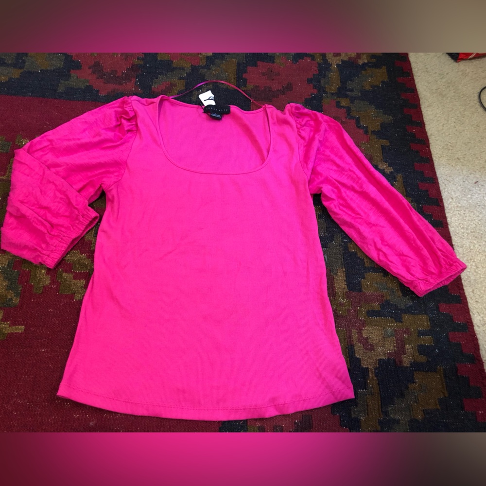 Anthropologie organic cotton, long sleeve, pink blouse, large